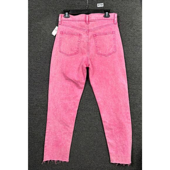 Gap Cheeky Straight High Rise Jeans Women's 29/8L Pink Denim Stretch Raw Hem - Picture 2 of 12